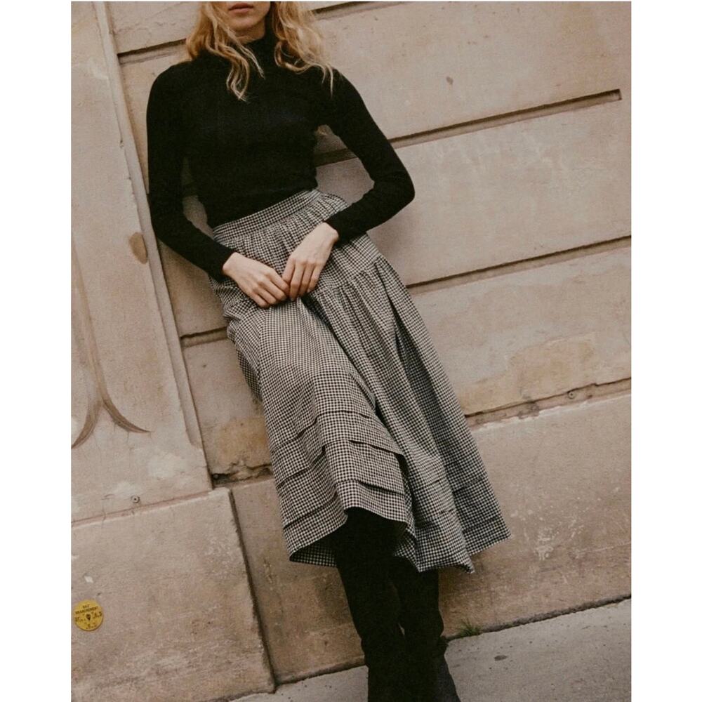 Doen Sebastiane Gingham Maxi Skirt XS - Picture 4 of 10